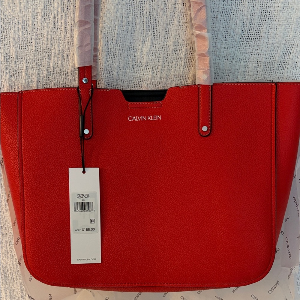 NWT, Calvin Klein Red Tote